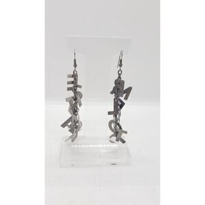 Vintage Earrings Super Long Dangle Letter Charms Spell Words 1970s Create